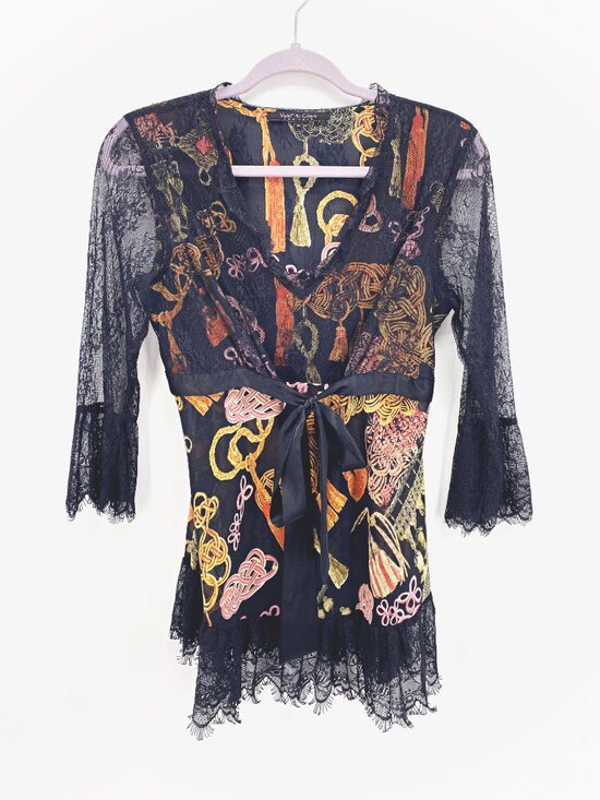 Violet & Claire Tops - Violet & Claire Y2K Lace Empire Waist Top